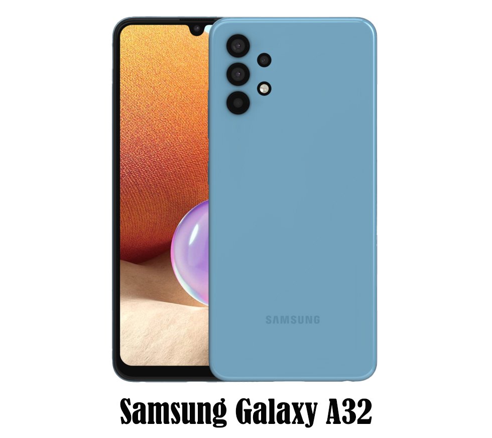 Samsung A32 Awesome Blue color back and front view